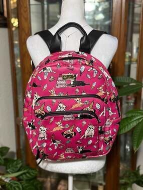 Luv Betsey by Betsey Johnson French Bulldog and Dessert Pattern Backpack